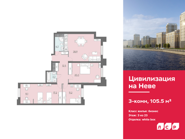 Квартира 105,5 м², 3-комнатная - изображение 1