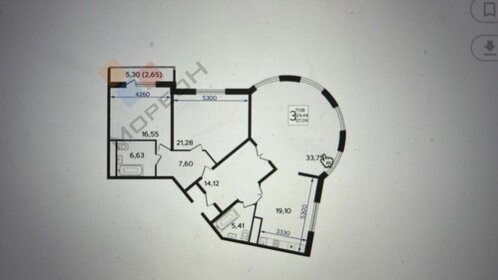 Квартира 129 м², 3-комнатная - изображение 1