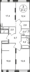 82,9 м², 3-комнатная квартира 19 429 286 ₽ - изображение 62