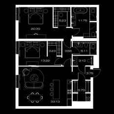 Квартира 110,5 м², 2-комнатная - изображение 2