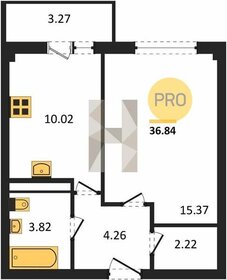 Квартира 36,9 м², 1-комнатная - изображение 2