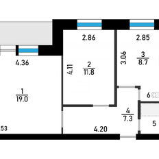 Квартира 51 м², 2-комнатная - изображение 1