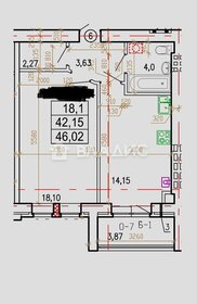 Квартира 46 м², 1-комнатная - изображение 1