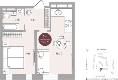 46,3 м², 1-комнатная квартира 11 500 000 ₽ - изображение 38