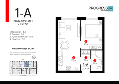 40,7 м², 1-комнатная квартира 4 850 000 ₽ - изображение 15