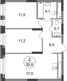 53,1 м², 2-комнатная квартира 11 958 636 ₽ - изображение 24