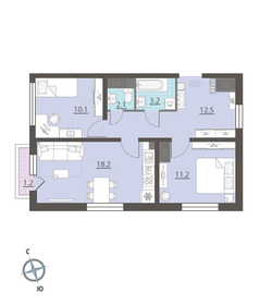 Квартира 57,3 м², 2-комнатная - изображение 2