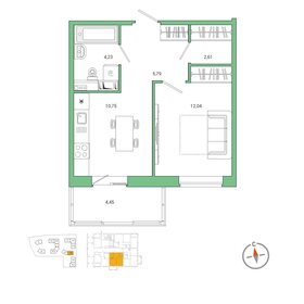 Квартира 36,4 м², 1-комнатная - изображение 1