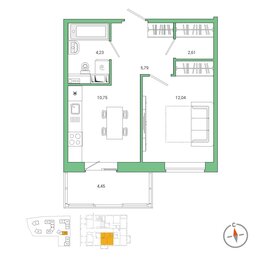 42,8 м², 1-комнатная квартира 7 150 000 ₽ - изображение 48