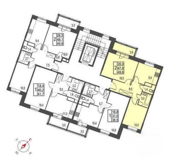 48 м², 2-комнатная квартира 8 700 000 ₽ - изображение 1