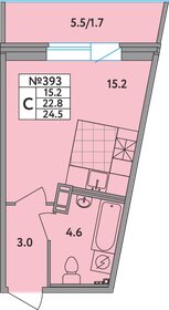 Квартира 24,5 м², студия - изображение 1