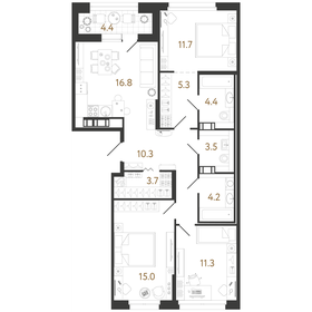 88,4 м², 3-комнатная квартира 31 015 000 ₽ - изображение 109