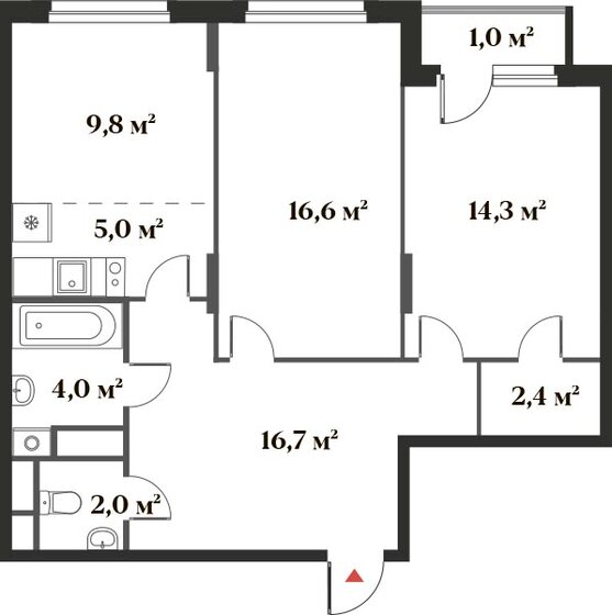71,8 м², 3-комнатная квартира 16 341 489 ₽ - изображение 1