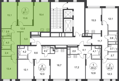 Квартира 87,1 м², 3-комнатная - изображение 2