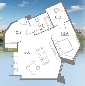 70,5 м², 2-комнатные апартаменты 17 500 000 ₽ - изображение 3