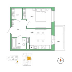 42,8 м², 1-комнатная квартира 7 150 000 ₽ - изображение 49
