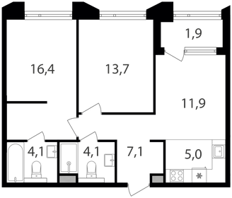 64,5 м², 2-комнатная квартира 27 528 600 ₽ - изображение 32