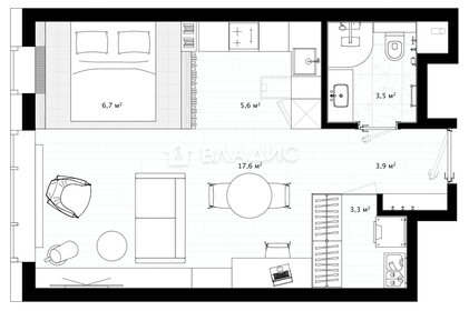 Квартира 41,2 м², 1-комнатная - изображение 1