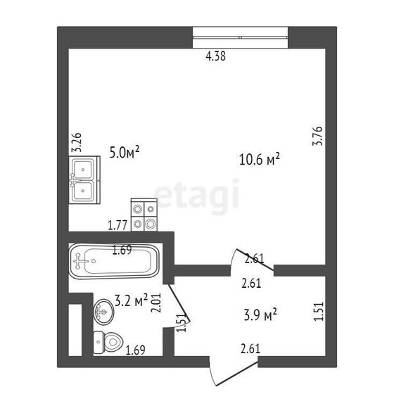 22,7 м², квартира-студия 3 870 000 ₽ - изображение 38