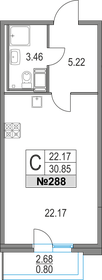 Квартира 30,9 м², студия - изображение 1