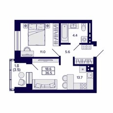 Квартира 36,5 м², 1-комнатная - изображение 3