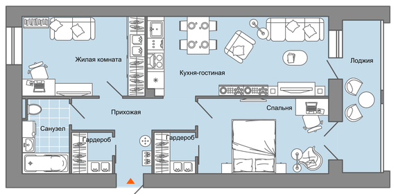 Квартира 68 м², 3-комнатная - изображение 1