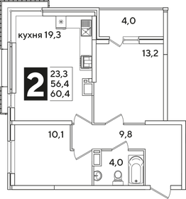60,6 м², 2-комнатная квартира 10 308 060 ₽ - изображение 16