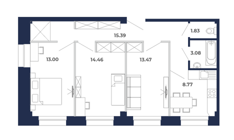 Квартира 70 м², 3-комнатная - изображение 1