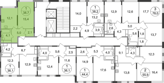 38,6 м², 1-комнатная квартира 11 276 683 ₽ - изображение 46