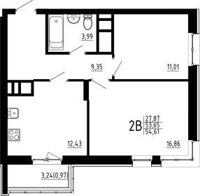 57,2 м², 2-комнатная квартира 10 750 000 ₽ - изображение 63