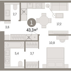 Квартира 43,3 м², 2-комнатная - изображение 2