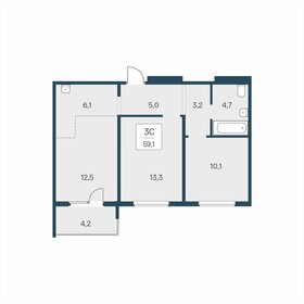 Квартира 59,1 м², 3-комнатная - изображение 1
