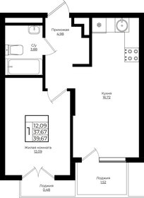 41,5 м², 1-комнатная квартира 5 757 437 ₽ - изображение 29