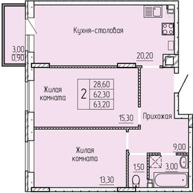 63,8 м², 2-комнатная квартира 6 270 000 ₽ - изображение 7