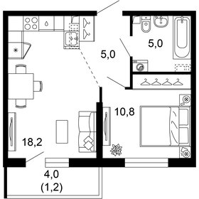 Квартира 40,2 м², 1-комнатная - изображение 1