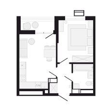 Квартира 38,2 м², 1-комнатная - изображение 2
