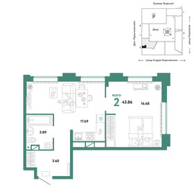 44 м², 2-комнатная квартира 7 150 000 ₽ - изображение 8