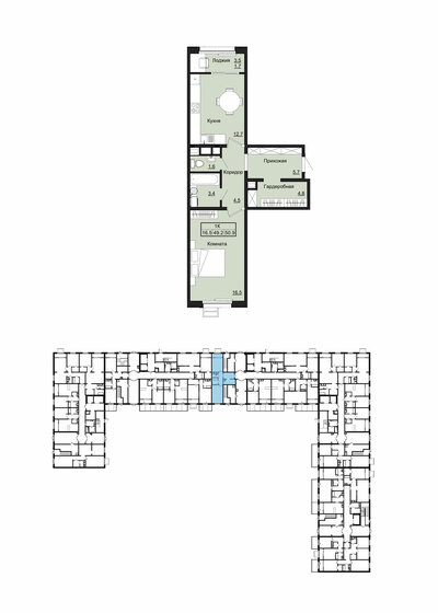 50,5 м², 1-комнатная квартира 4 360 610 ₽ - изображение 81