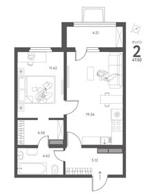 44,1 м², 1-комнатная квартира 5 071 500 ₽ - изображение 64