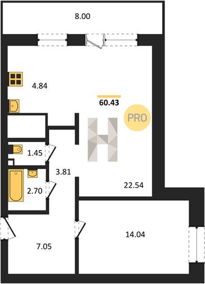 56 м², 2-комнатная квартира 6 000 000 ₽ - изображение 51