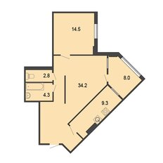 Квартира 73,1 м², 2-комнатная - изображение 2