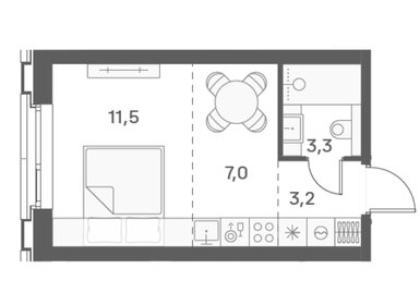 Квартира 25 м², студия - изображение 1