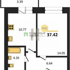 Квартира 37,4 м², 1-комнатная - изображение 2