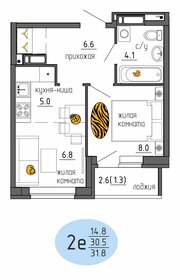 Квартира 31,8 м², 2-комнатная - изображение 1