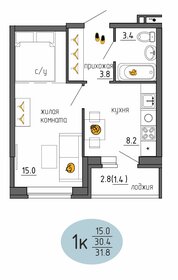 Квартира 31,8 м², 1-комнатная - изображение 1