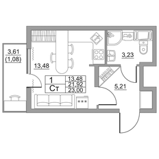 Квартира 23 м², студия - изображение 2