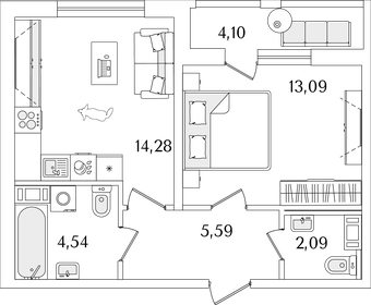 41,6 м², 1-комнатная квартира 10 507 910 ₽ - изображение 22