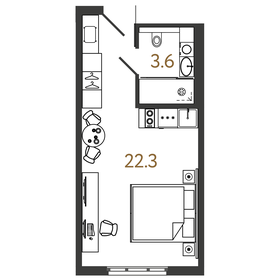 25,9 м², квартира-студия 9 637 241 ₽ - изображение 84