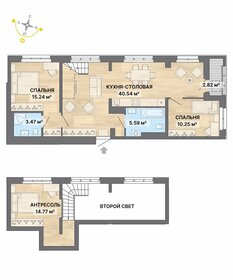 Квартира 92,7 м², 2-комнатная - изображение 1