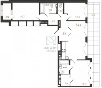 Квартира 100 м², 2-комнатная - изображение 2